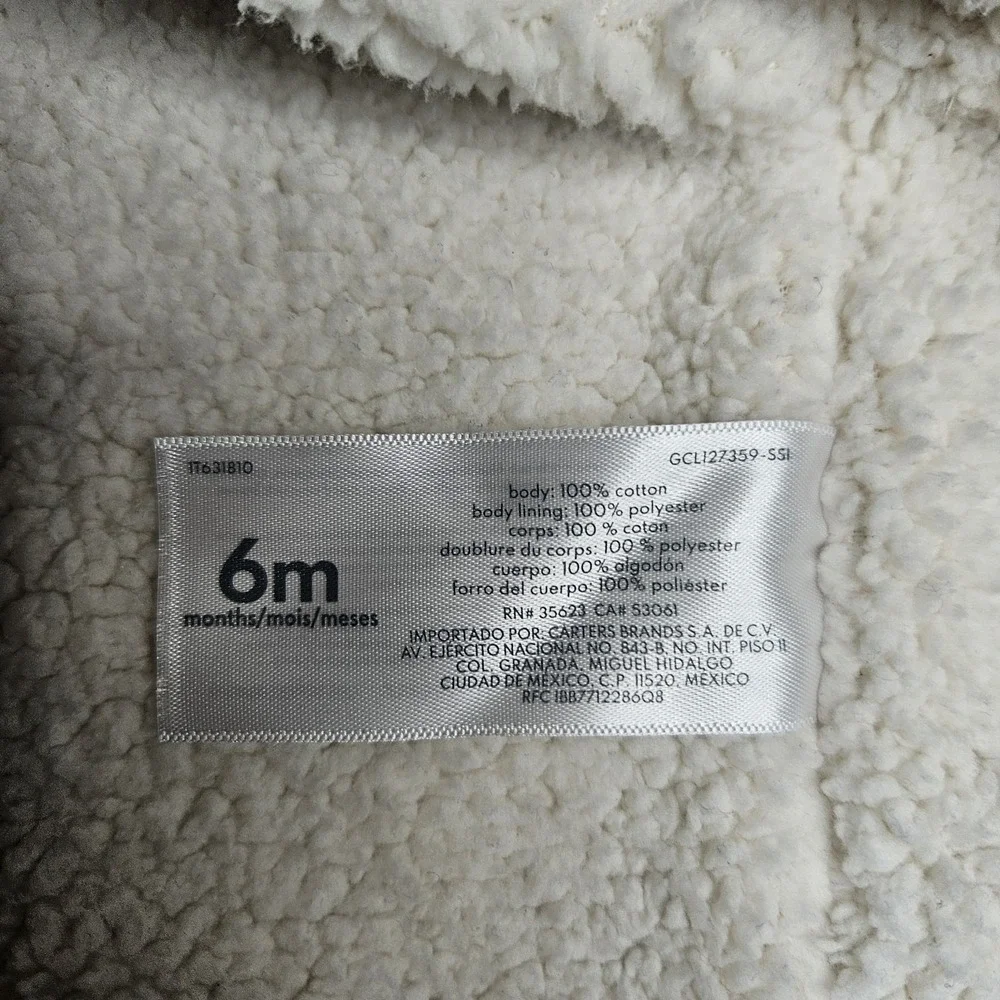 Carters‎ Baby Coat 6 Months Pink Hooded Knit Sherpa Lined Ears Jacket Sweater